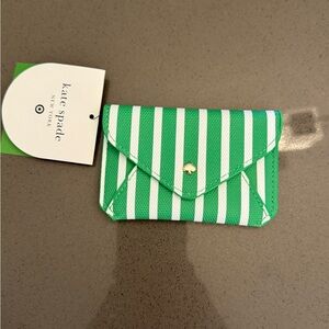 Target Drop - Kate Spade Green and White Striped Card Holder